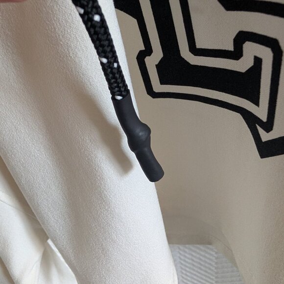 Zara LA Graphic Cropped Hoodie Off-White Cream & Black Size Large Streetwear - Picture 9 of 14